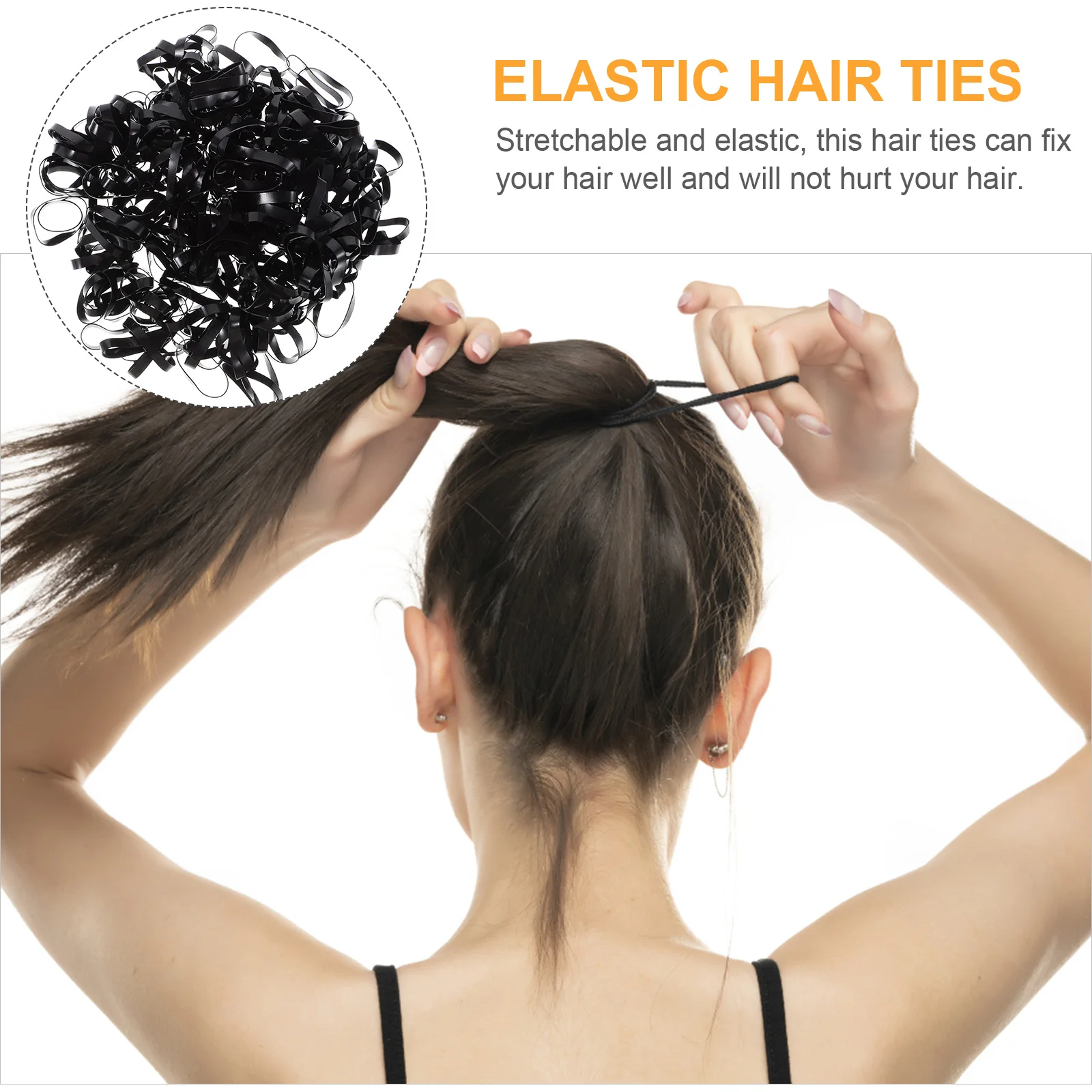 

500pcs High Elastic Ties Stretchable For Thick Thin Long Short Hair Braiding Ponytail Bun Mini Rubber Bands Hair Elastics Ties