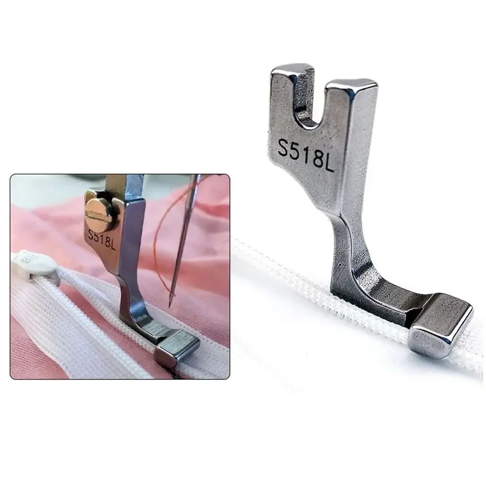 Invisible Single-Sided Aço Zipper Presser Foot, Flat Car Lockstitch, Random Lockstitch, S518L, T168, 1Pc