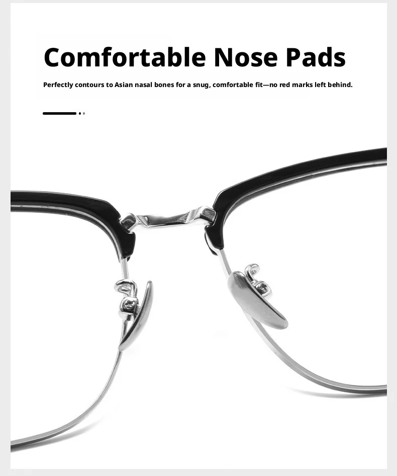 Hochwertige, ultraleichte Anti-UV-3D-Filmbrille mit polarisiertem magnetischem Clip-On-Brillengestell für Herren, Vintage-Titanbrille 9688ZM – Detail 8