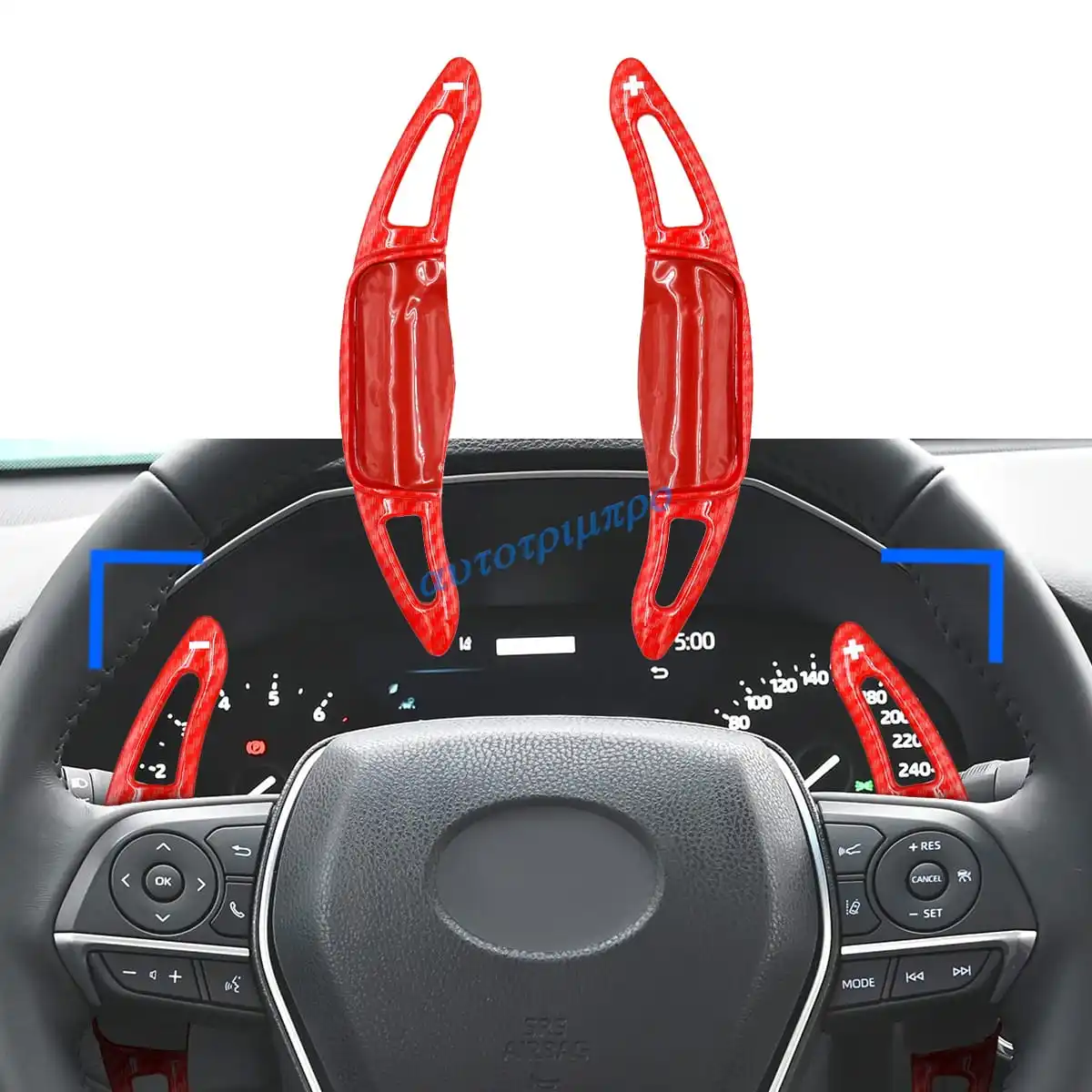 

Для Toyota Corolla Cross RAV4 Camry 2021-2026 гг., автомобильный руль из углеродного волокна, рычаг переключения передач, DSG, наклейки, весло Hift