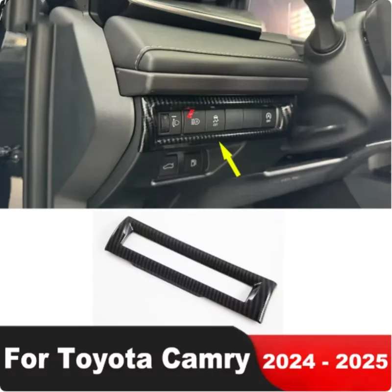 

ABAIWAI для Toyota Camry 2024 2025, углеродное волокно, автомобильная фара, переключатель лампы, кнопка управления, отделка, внутренние молдинги, 3D детали