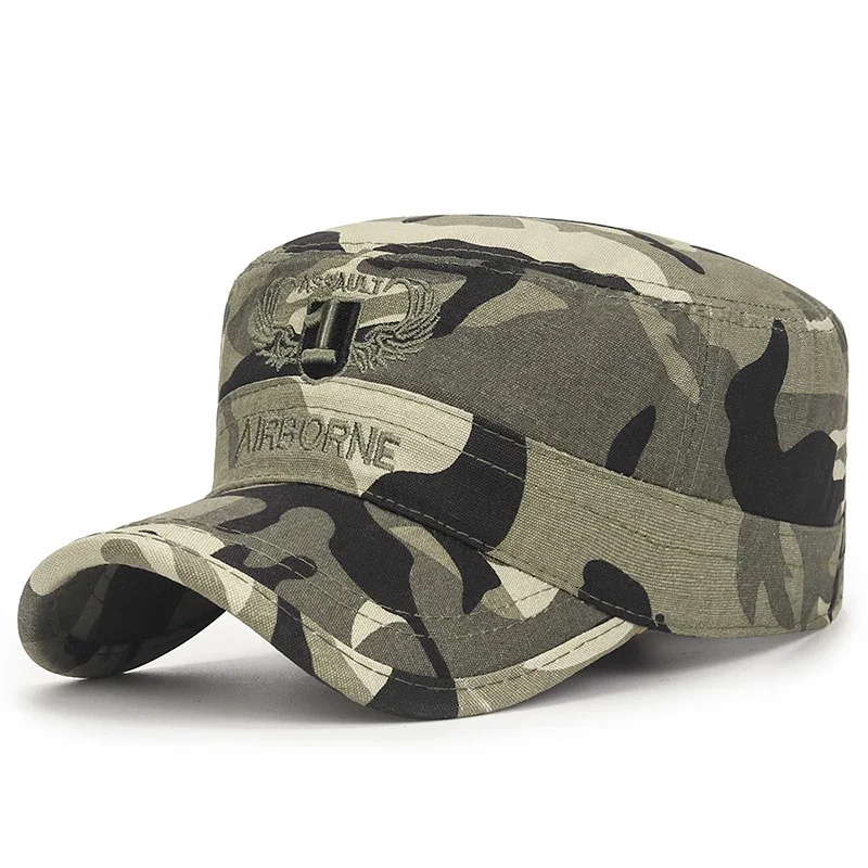 New Unisex Military Enthusiast  Flat Top Baseball Cap Men Women Fashion Outdoor Sport Military Cadet Soft Top Snapback Hat