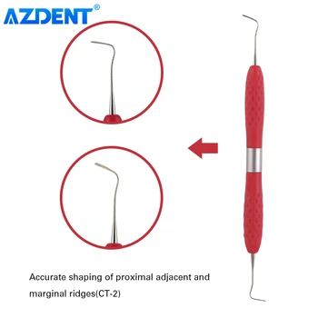 AZDENT 1PC Dental Harz Gefüllt Restaurative Instrument Füllstoff Ästhetische Restaurierung Messer Silikon Griff Zahnmedizin Werkzeuge