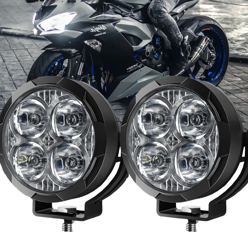 

Auxiliary Headlights Motorcycle Lights 12-80V Spotlight for Long Range 12v 24v Super Bright for Motorcycle Car Truck ATV SUV