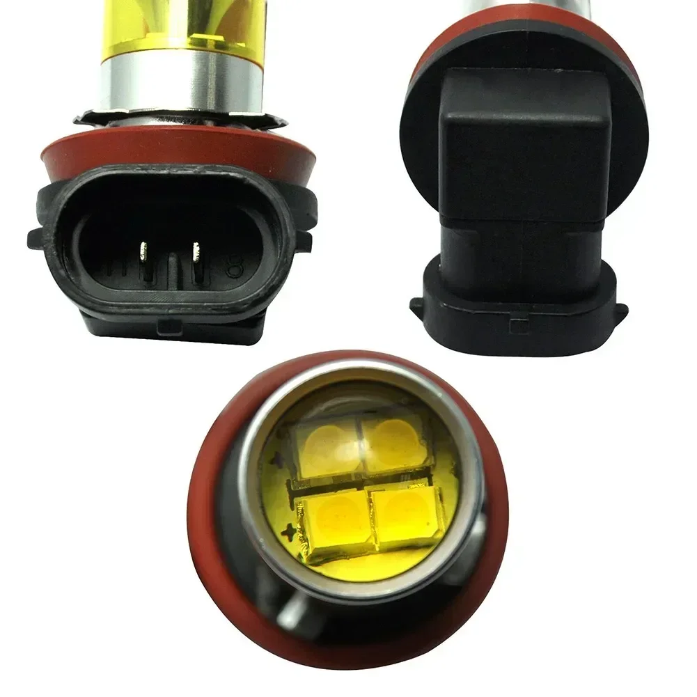 2pcs H11 H8 Led Yellow Fog Light Bulbs DC 12V-24V 4300K 1500LM Super Bright DRL Lamp Fog Driving Light Bulbs