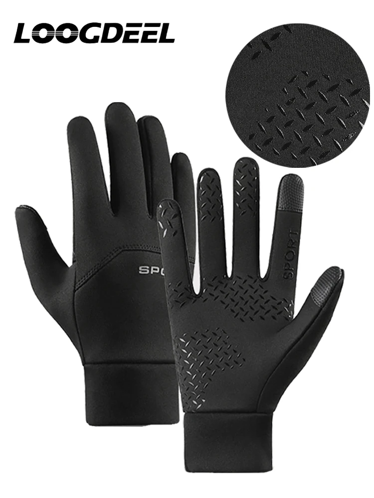 AliExpress loogdeel LOOGDEEL Outdoor Driving Motorcycle Waterproof Thermal Non-Slip Gloves Winter Touchscreen Warm Women Bicycle Gym Cycling Gloves