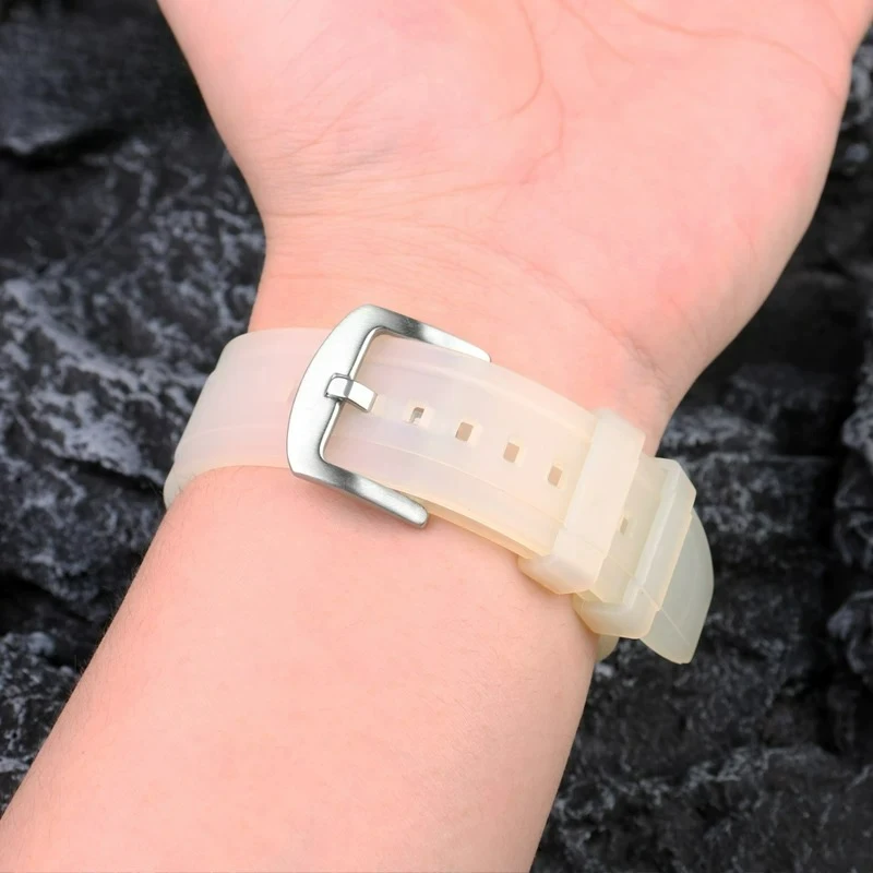 For Rolex Green Black Water Ghost Seiko Tissot Speed Relaxation Casio Transparent White Non-stick Rubber Strap Men