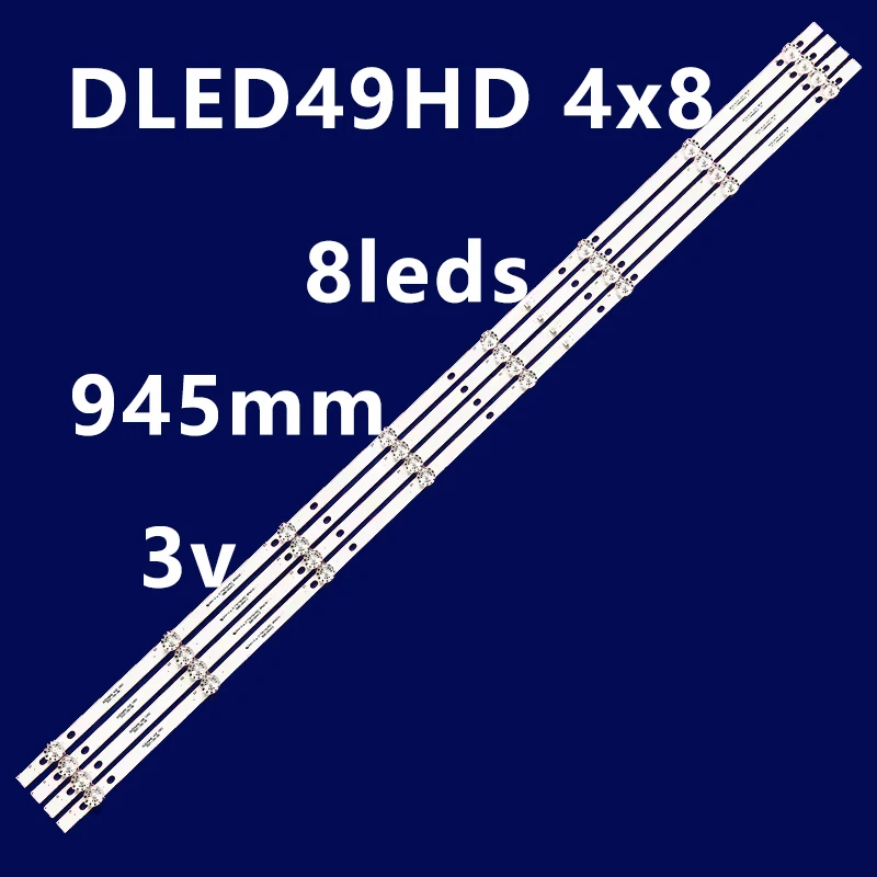 شريط LED لـ DLED49HD 4X8 1002 1003 1004 4X8 1003 E177671B/PEC BPM2V0 3B8CX94412 31.11.049000021 20 M192/A3/H 49125 AWX49125