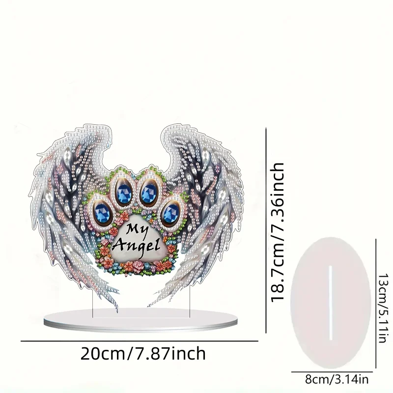 5D Diamond Painting Bear's paw wings princess Acrylic Ornament Ornaments Odd-shaped Diamonds Crystal Drill DIY Unilateral Dot Dr