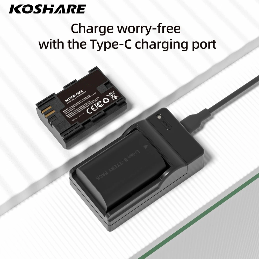 KOSHARE LP-E6 2750mAh Rechargeable Digital Battery for EOS 5D Mark II 2 III 3 6D 7D 60D 60Da 70D 80D 90D DSLR