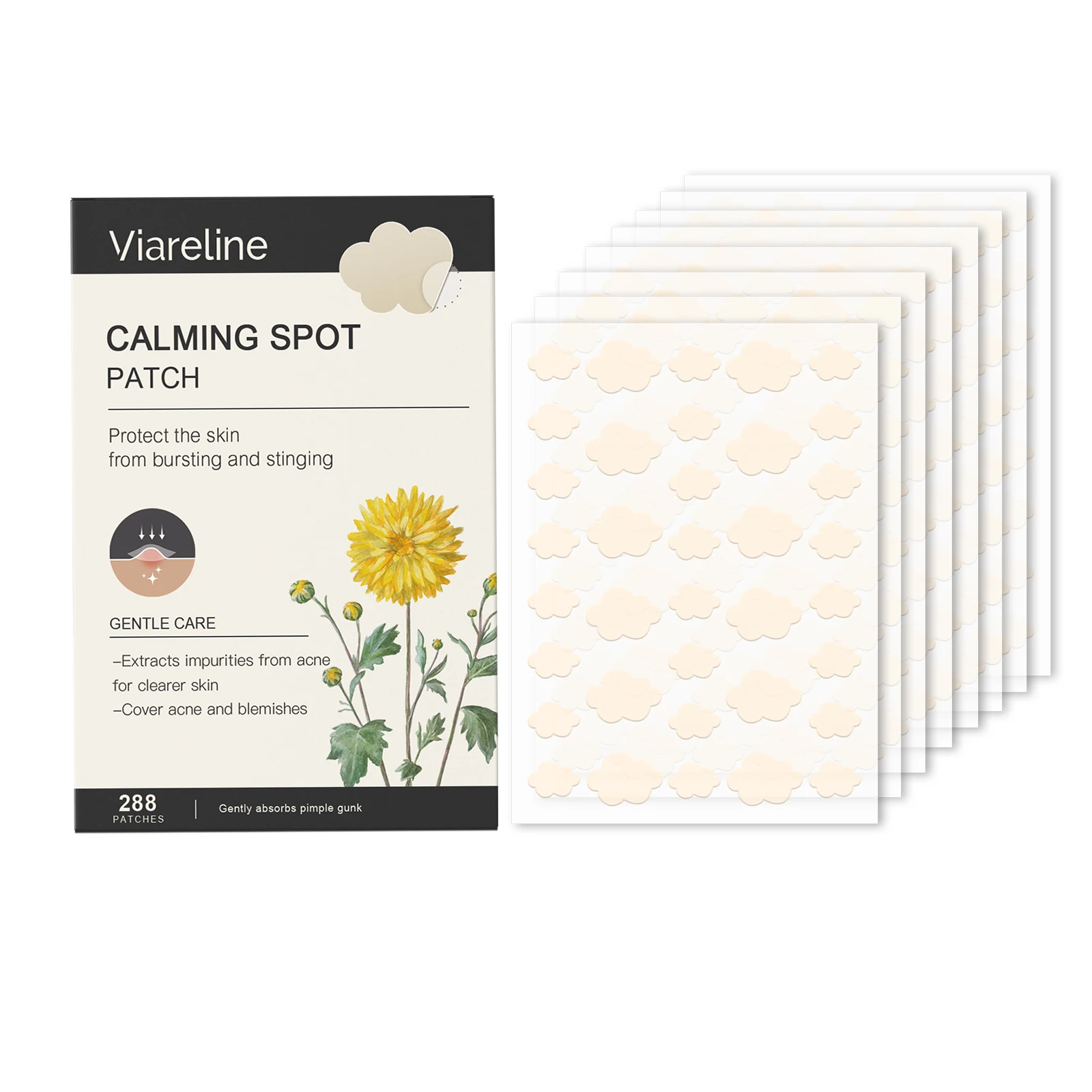 

Viareline Acne Patch Care Series Gentle Cleansing Acne Facial Invisible Patch 3pcs
