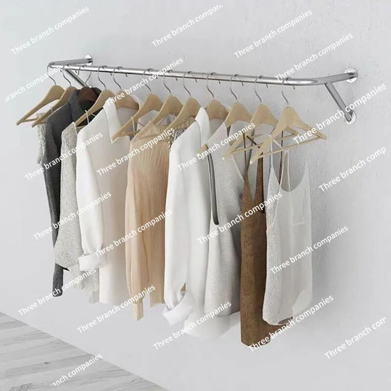 Sliver Cloth Racks Wall Hanging Golden Simple Minimalist Rustic Long Extendable Clothes Hanger Vestidores Hallway Furniture