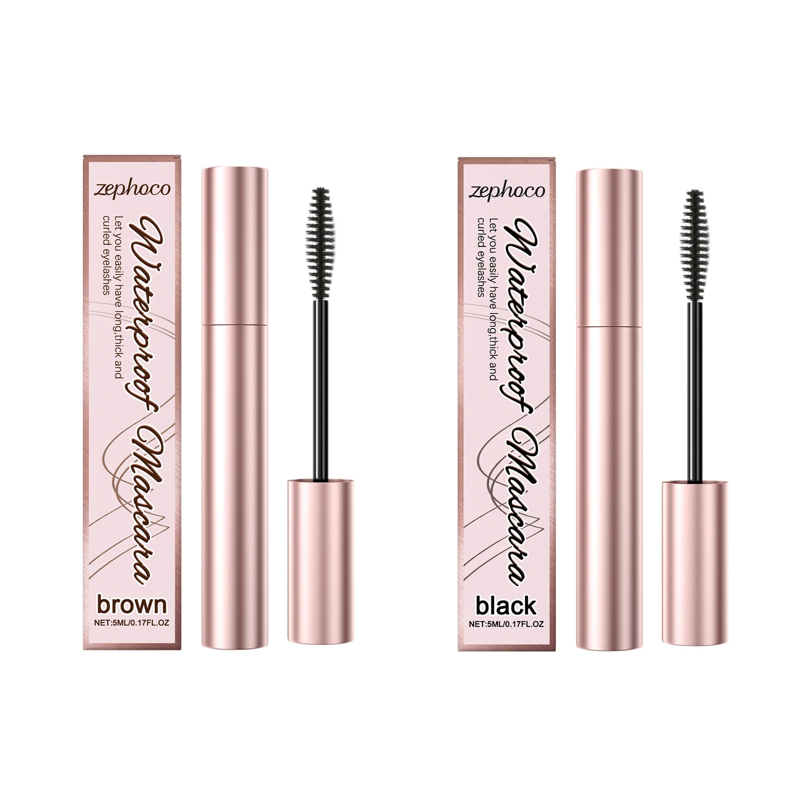 Volume Curled Mascara Waterproof Natural Lengthening Curling Thick Nourish Eyelash Non Smudging Black Brown Eye Makeup Cosmetics