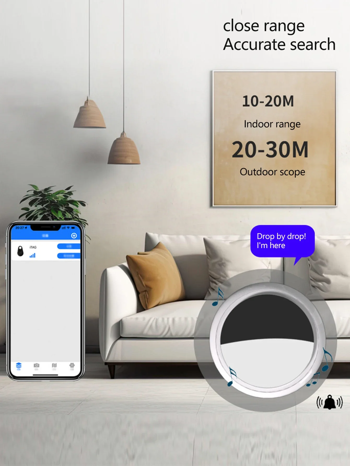 Умный Bluetooth GPS анти-потерянный трекер Звуковое местоположение msg-напоминание Сигнализация Для ключей, кошельков, детей, домашних животных Отслеживание через приложение на iOS и Android