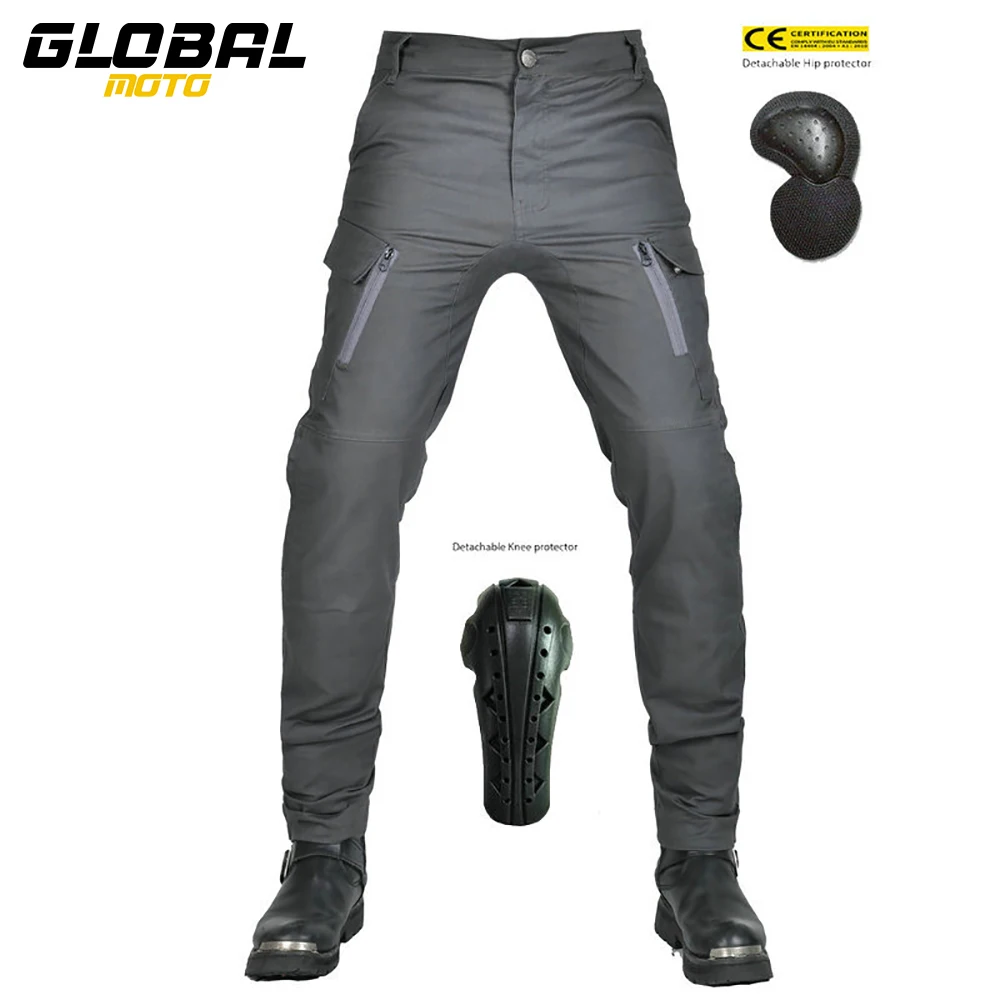 VOLERO-Anti Gota Motocicleta Equitação Calças, respirável cintura alta Motor Vintage Calças, Motocross Calças Cargo, 4 Estações