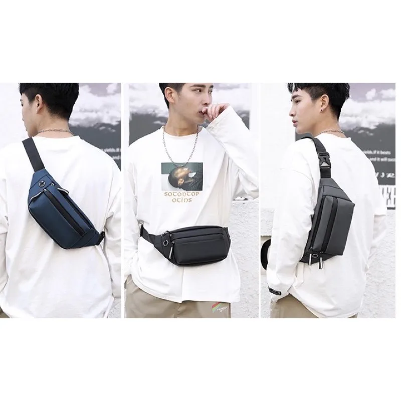 Men's Fashion Waterproof  Waist Bag Chest Crossbody Pack Outdoor Sports Casual Travel Unisex Bags