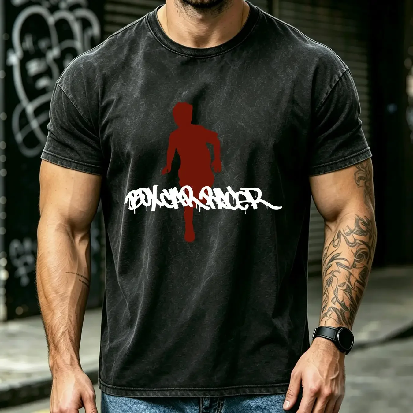 washed T Shirt New Popular Box Car Racer American Rock Band Music Logo S 5XL vintage Washed Stretched Stylish streetwear