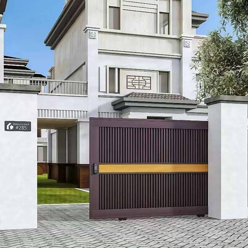 &*Modern Simple Design  Electric Front Garden Gates Design Remote Control Waterproof  Sliding Gate  Aluminum Garden Gate
