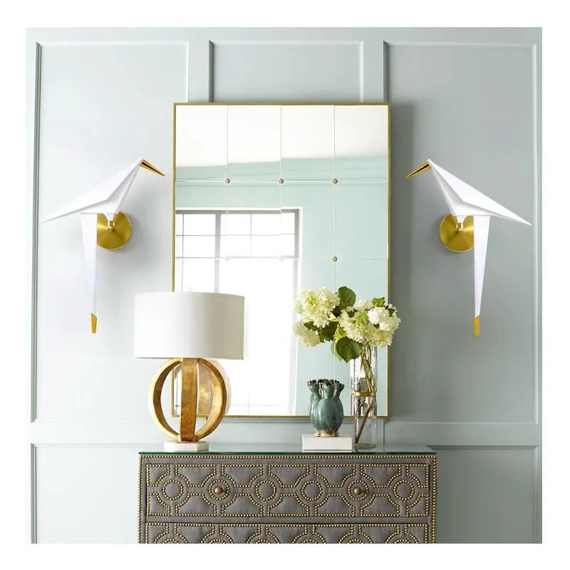 

Paper crane bedroom wall lamp bedside high sense light luxury corridor stairs decoration Internet celebrity living room