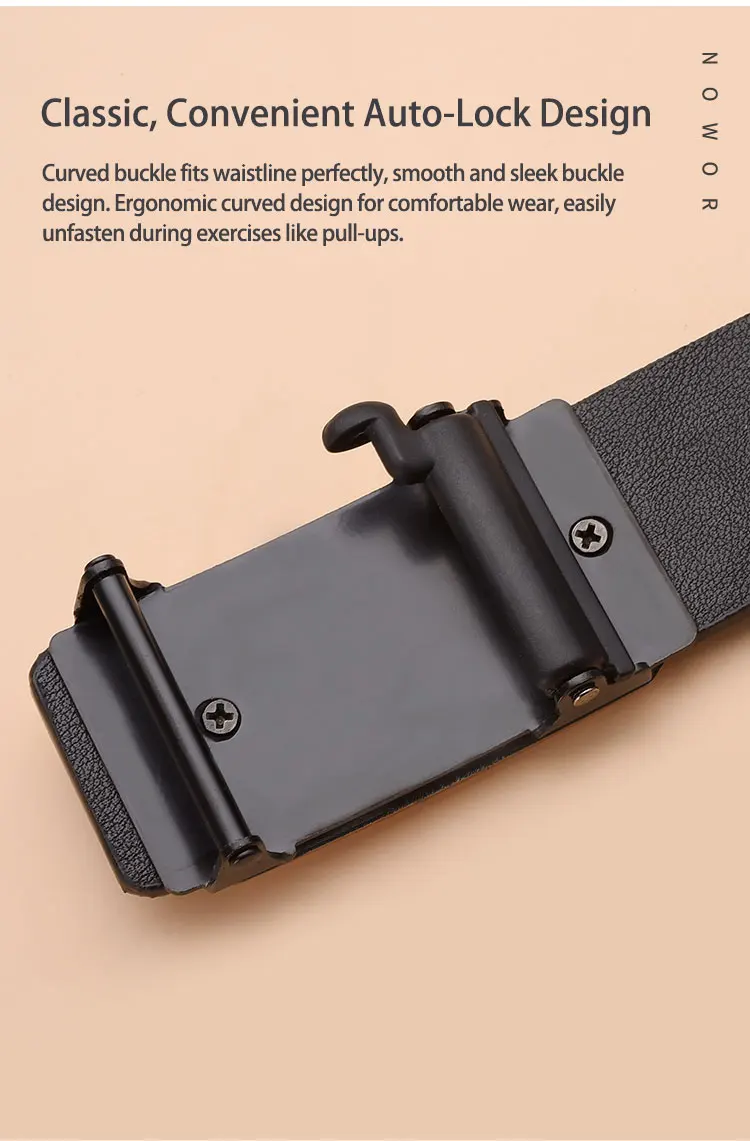 Herrenmode-Gürtel, neuer hochwertiger zahnloser automatischer Schnallen-Herrenmode-verschleißfester Gürtel – Detail 5