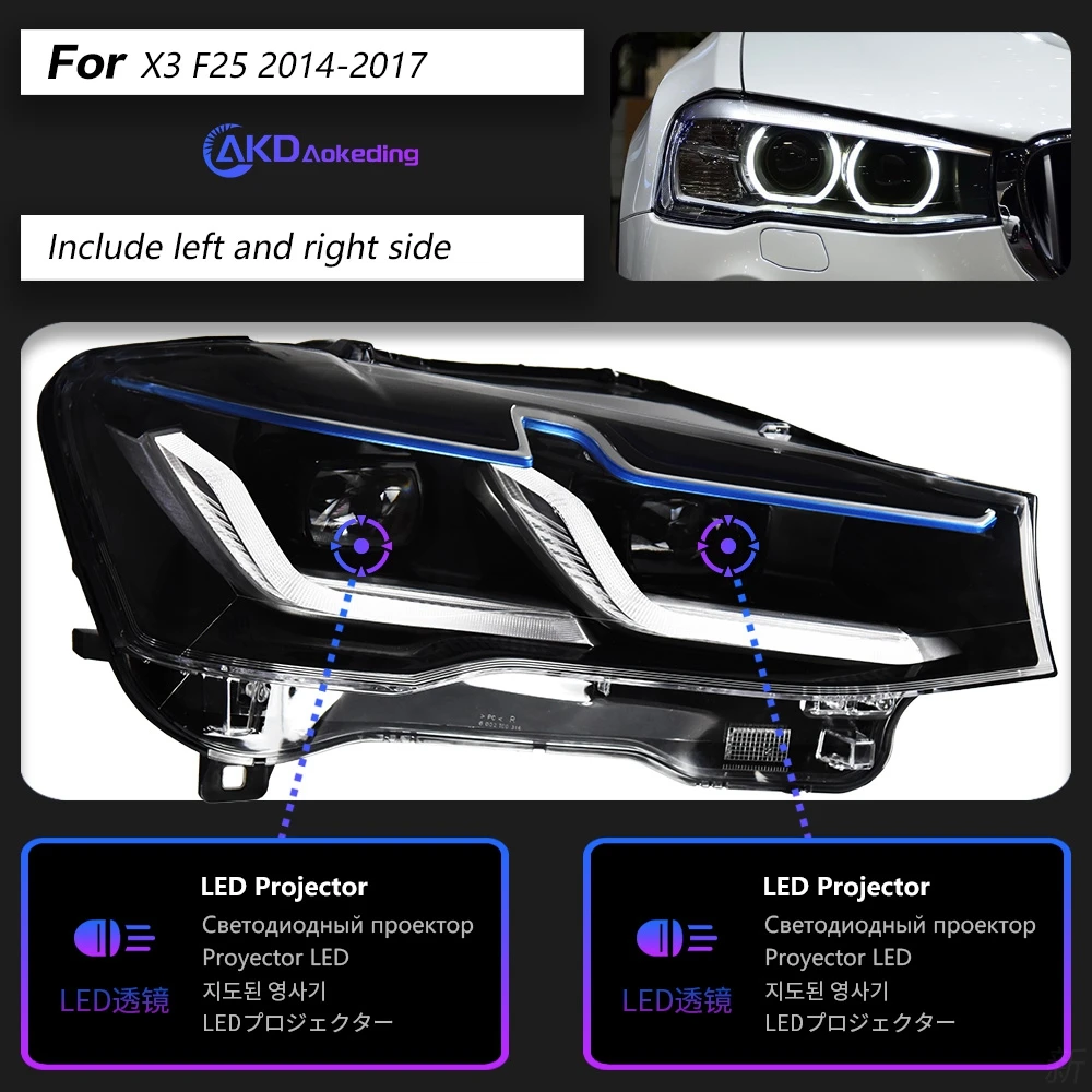BMW X3 F25 LEDヘッドライト 2014-2017 X4 F26 ヘッドランプ DRL