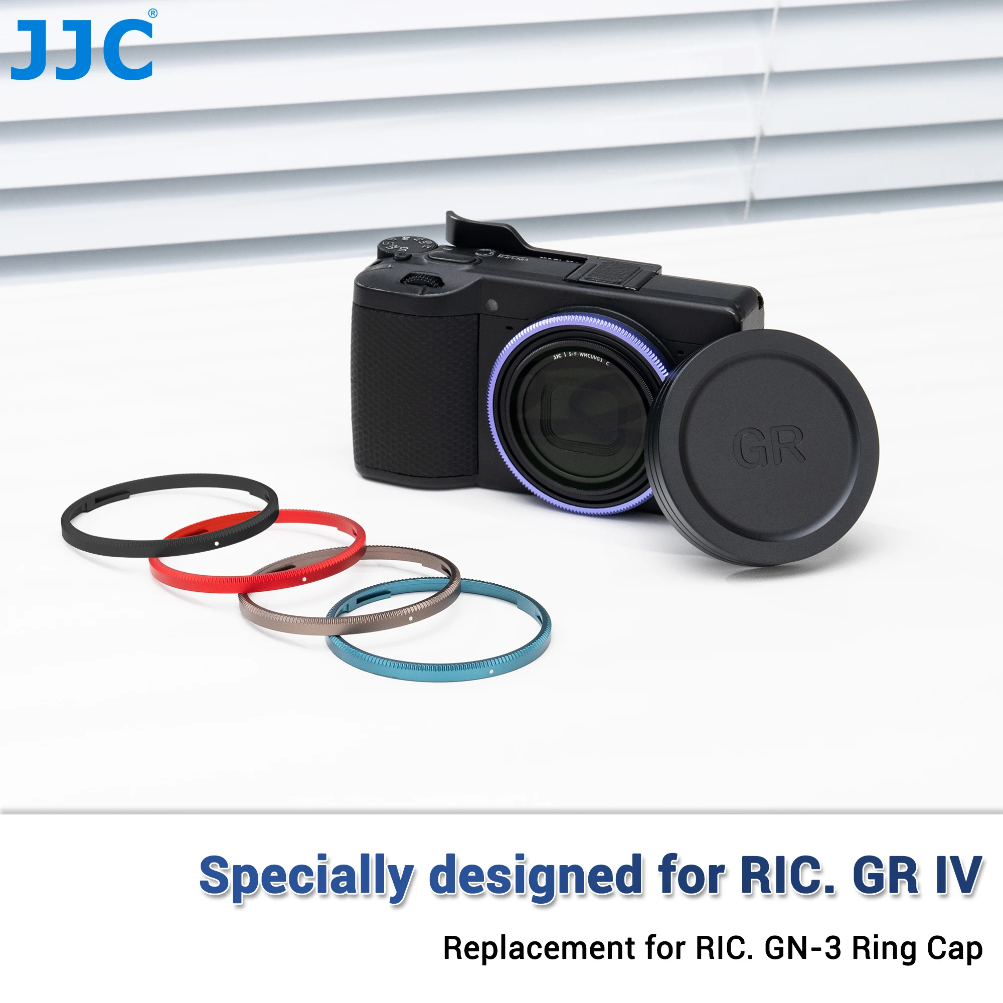 JJC Decoration Lens Ring for Ricoh GRIV GR IV Ricoh GR4 GR IV HDF/Monochrome Replaces Ricoh GN-3 Ring Cap Aluminium Alloy