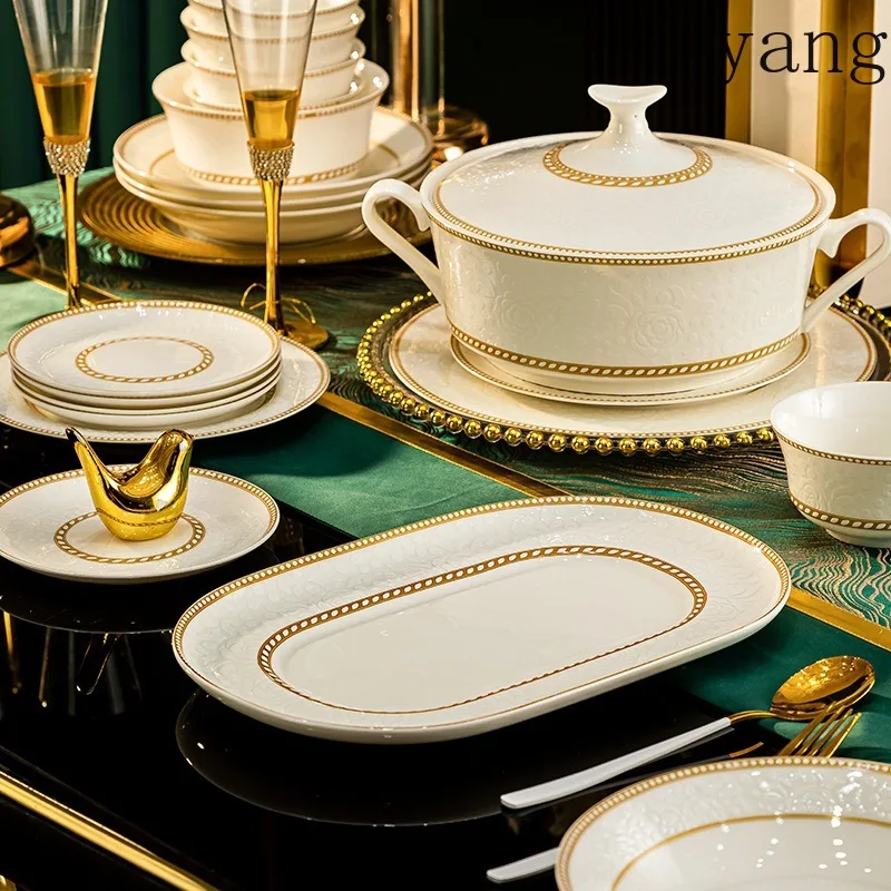 LMM Home Gift Embossed Ceramic Bowls and Saucers Combo Complete Set