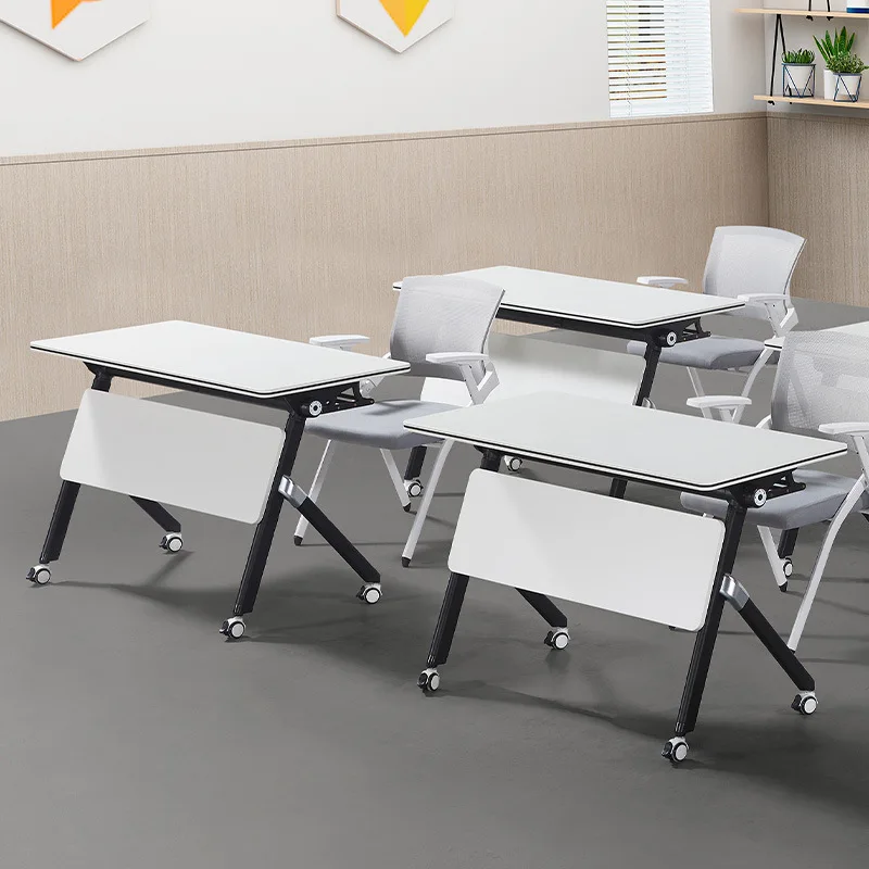 طاولة تدريب قابلة للطي مكتب متنقل غرفة اجتماعات ربط متعددة الوظائف طاولة طويلة طاولة مؤتمرات بسيطة وحديثة قابلة للطي