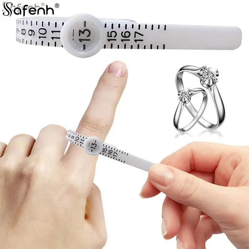 UK/US/EU Size Measure Jewelry Tools Ring Sizer Measure With Magnifier Finger Gauge Genuine Tester Finger Coil Ring Sizing Tool 