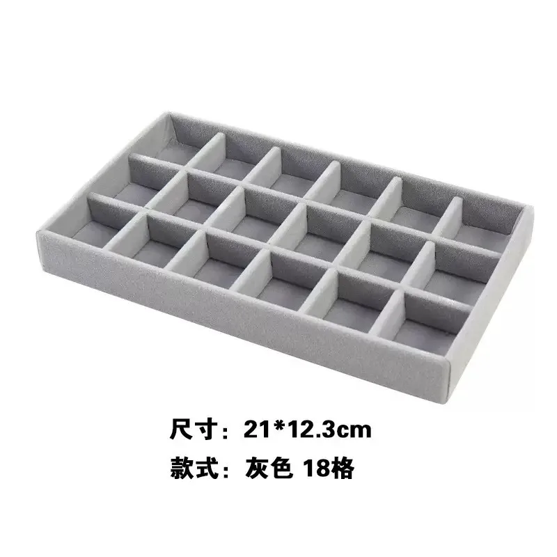 Samt-Schmuckdisplay Exquisiter Schmuckhalter Tragbarer Ring-Ohrringe-Halsketten-Organizer Aufbewahrungsbox Organizer-Fächer Beige