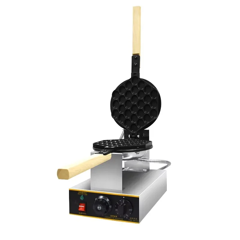 7.8-Inch Electric Non-Stick Bubble Waffle Machine with Timer and Temperature Control Hong Kong Style Quiche Rotator