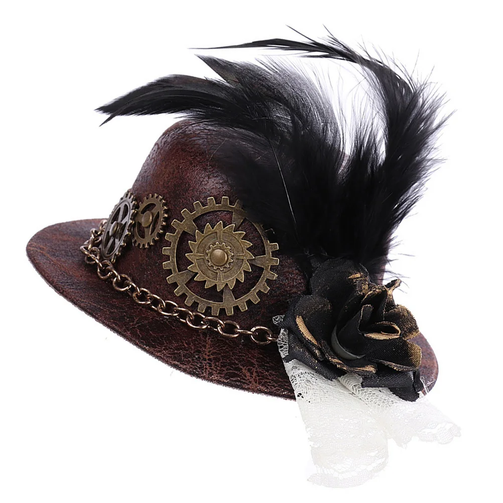 

1Pcs Lightweight Punk Mini Hat Hairpin Gothic Hair Clip Alloy Barrette for Daily Festival Christmas Hat Hairpin