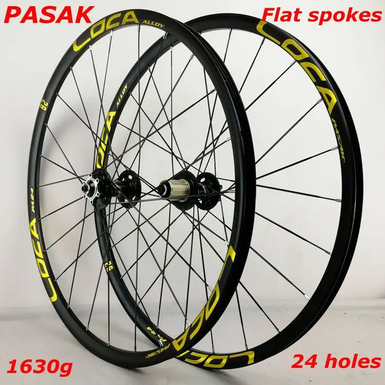 Jeu de roues à dégagement rapide pour vélo de montagne, frein à disque à 6 griffes, barre plate à 4 roulements, 11/12 vitesses, 26/27 pouces, 6 clous