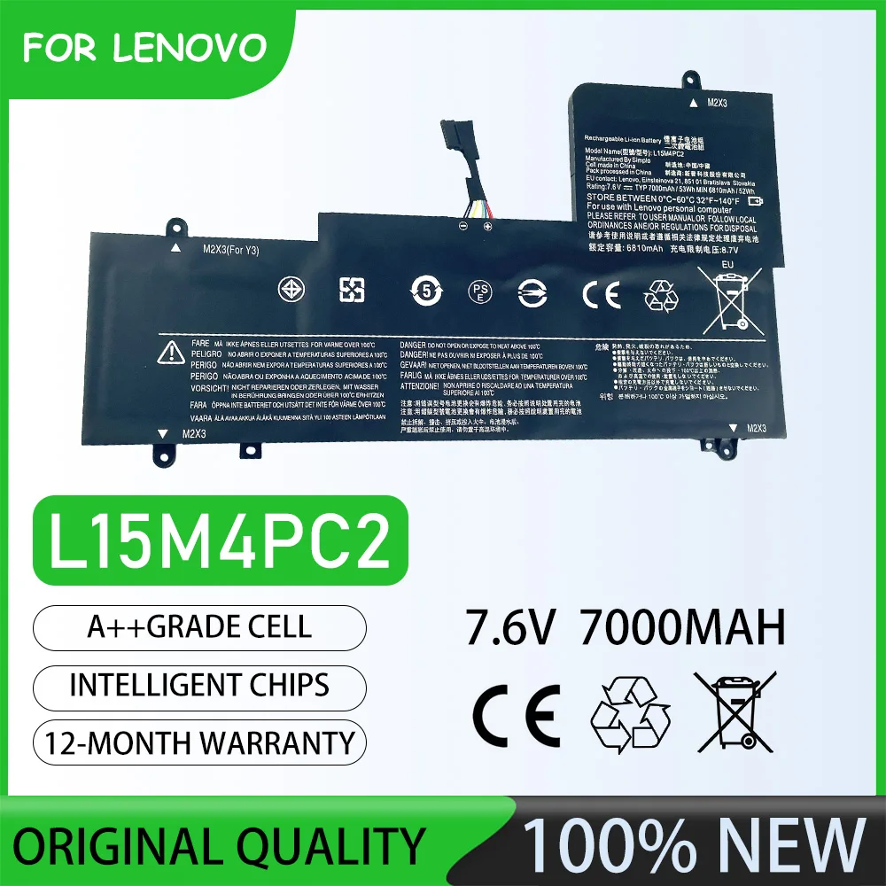 7.6V  7000mAh L15M4PC2 Battery code: L15L4PC2 L15M4PC2 Laptop battery For Lenovo Yoga 710-14IKB Yoga 710-14ISK