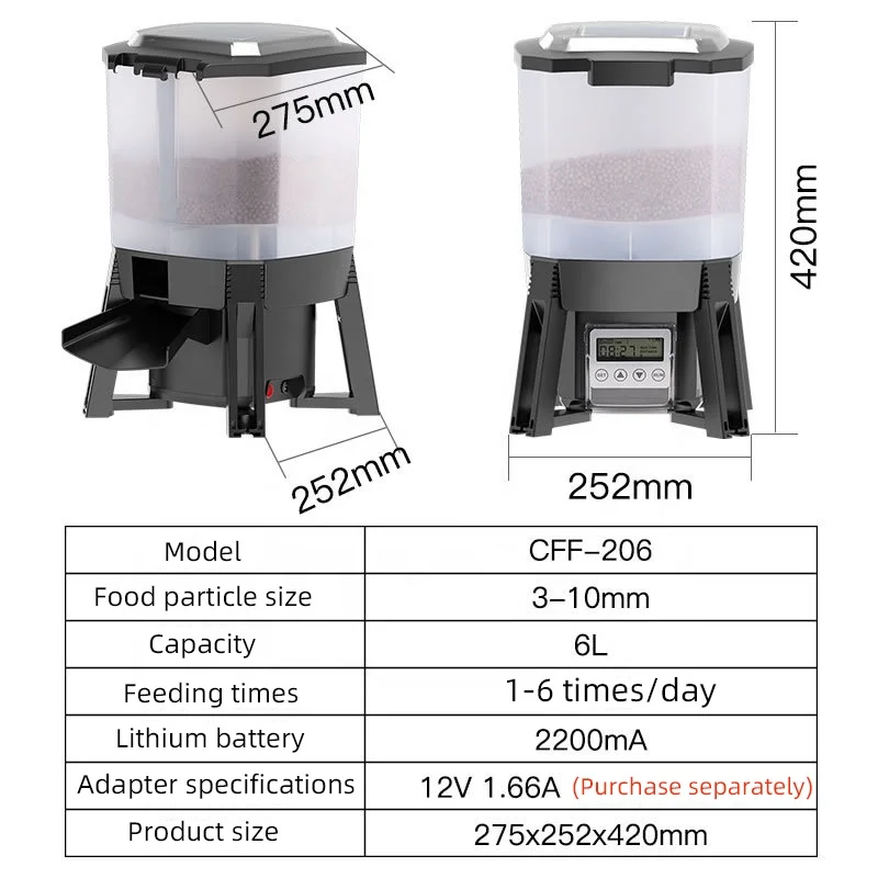 2025Solar Visvijver Automatische Feeder Koi Vijver Intelligente Timing Voeden Binnen en Buiten Groot Gebied Vis Feeder