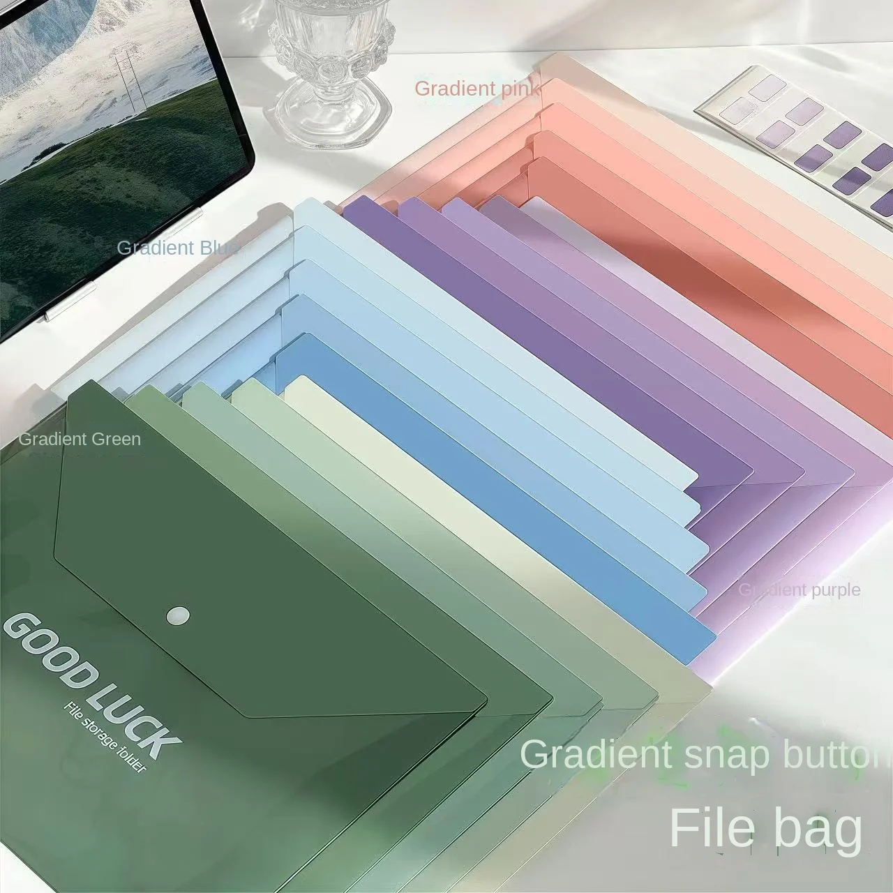 Paquet de 5/20 dossiers de documents multicolores A4 en polypropylène transparent-enveloppes en plastique PP durables pour fournitures scolaires et de bureau