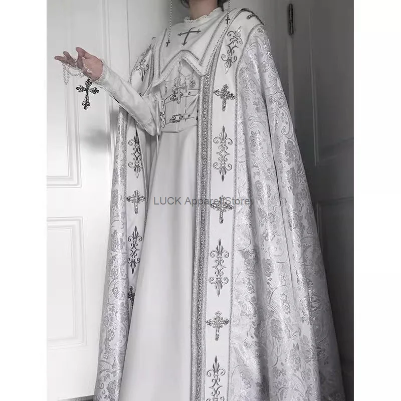 Robe de soirée Hanfu Gothic Nun Lolita, robe blanche, série Cla OP, magnifique et élégante, Halloween Cosplay