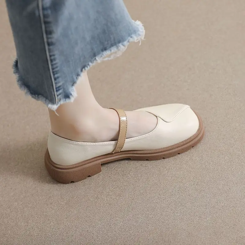 Woman Flats Moccasins Round Toe Normal Leather Casual Shoes for Women Loafers Non Slip on Sale Wholesale Shoe 2024 Summer Spring