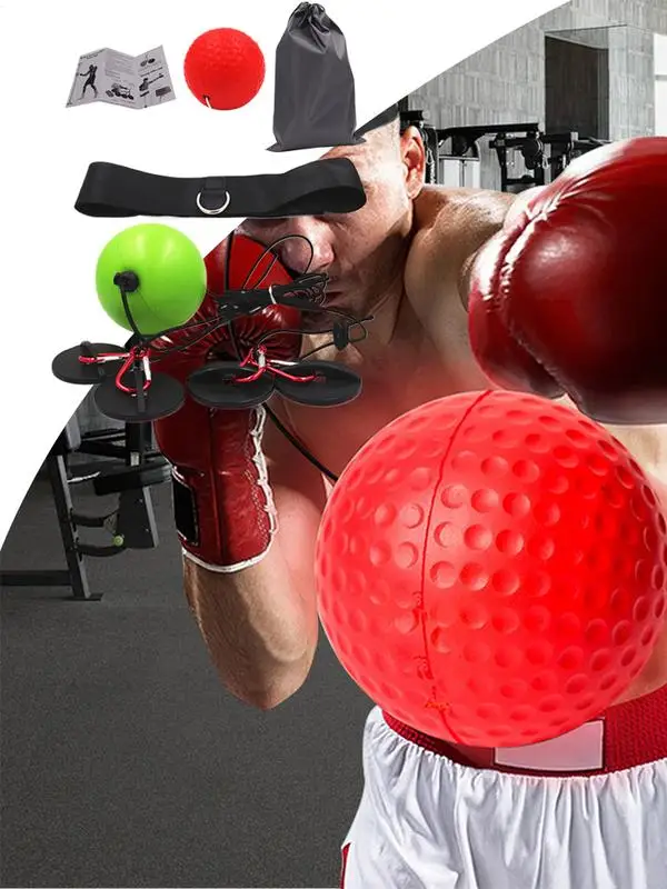 Boxing Reflex Ball Boxing Head Ball for Punch Speed No Drill Boxing Ball with Adjustable Headband Fun Sports Game for All Ages