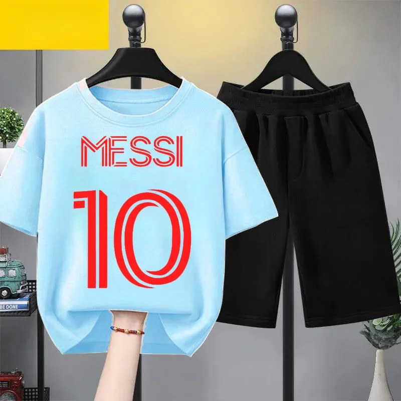 

Messi Cocomeloned Kids Clothes Girls Clothing Boys Clothes Summer Children Stitch Tshirt Suit