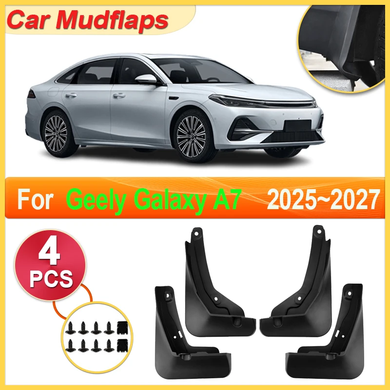 

For Geely Galaxy A7 P181 Accessories 2025~2027 Car Mudguard Parts Mudflaps Tool Splash Fender Flare Cover Guard Auto Mud Protect