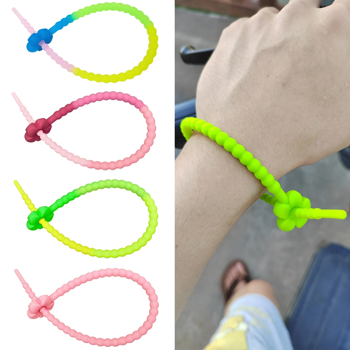 1 adet silikon kullanımlık kablo tel organizatör sarıcı depolama tutucu çanta bağları kordon çanta klipsi gıda tasarrufu kulaklık hattı düzenli klipler