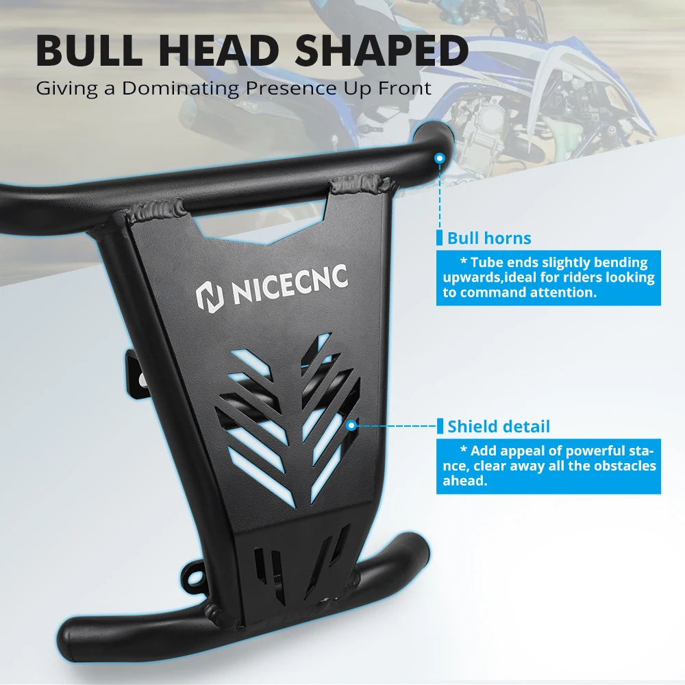 NiceCNC Front Bumper For Yamaha Raptor 700/700R 2016-2024 Bumper Frame Protector ATV Motorcycle Accessories Thickened Aluminum - view 4