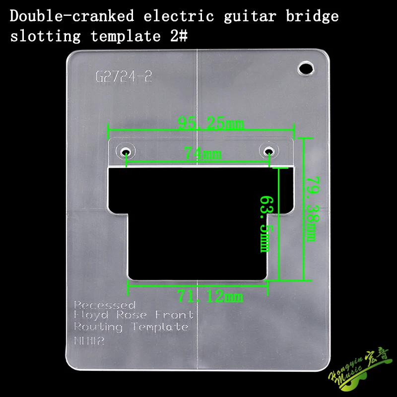 HUATOOL Elektrische Gitarren-Innenschablone für Tonabnehmerleitung, Bin-Box, Klavierbrücke, offenes Loch, geschlitzte Acryl-Schablone – Detail 2