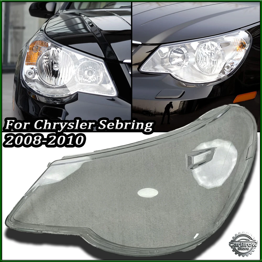 Auto Transparent Lampshade For Chrysler Sebring 2008 2009 Headlight Cover Shade Headlamp Shell Car Lamp Case Lens Plexiglass