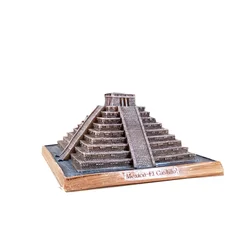 Mexico EI Castillo Maya Civilización Civilization Pyramid World Famous Building Landscape Statue Miniature Model Craft Figurine