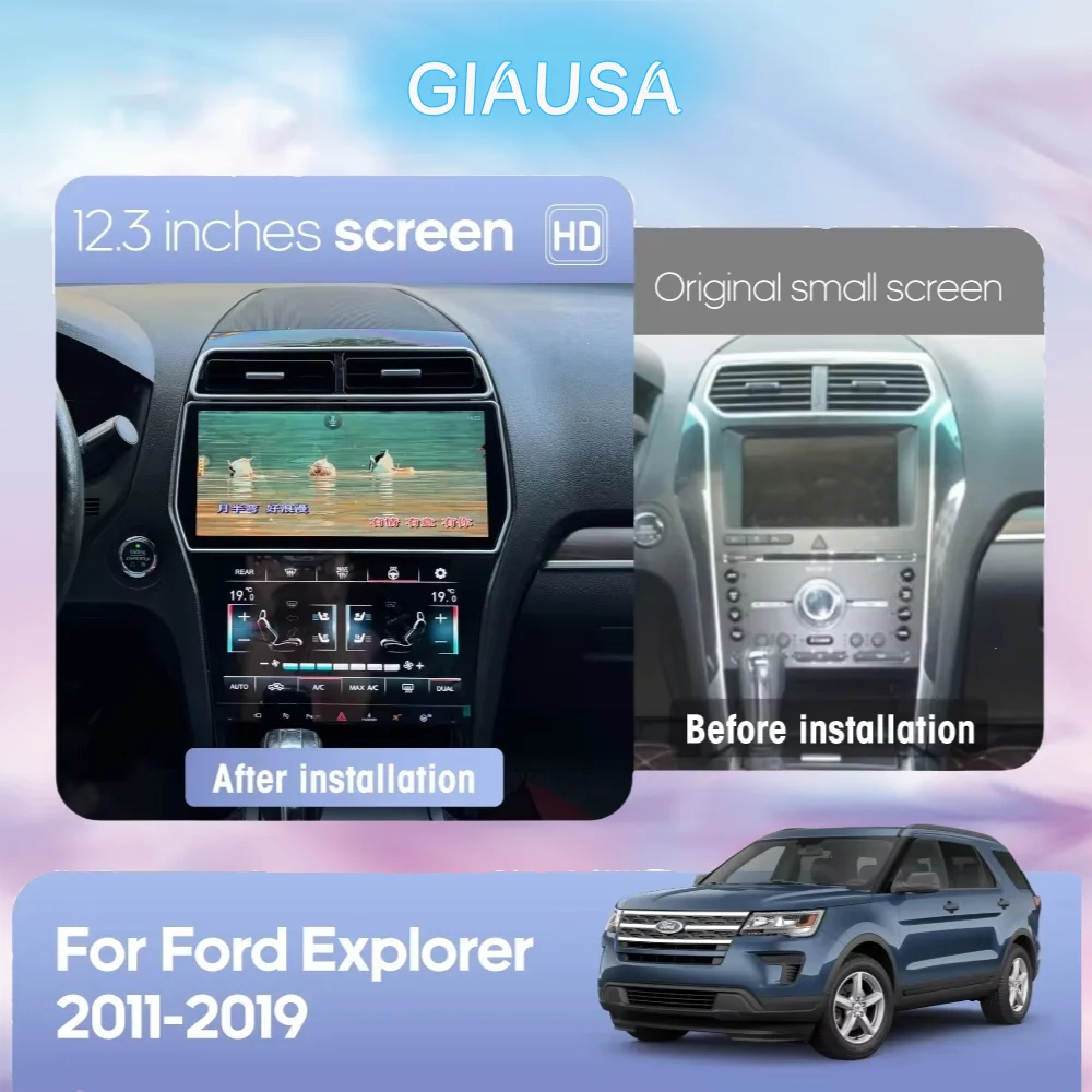 12.3 inch For Ford Explorer 2011 2012-2019 carplay car Stereo Multimedia Video GPS Navigation Radio Android13 8Core 4G AC Screen
