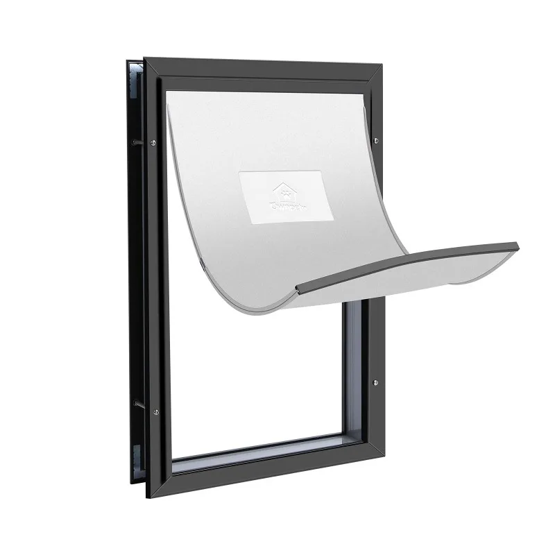 Aluminum Alloy Medium and Large Cats, Dogs and Pets Enter and Exit The Door Opening, Free Outdoor Entry, Two-way Exit