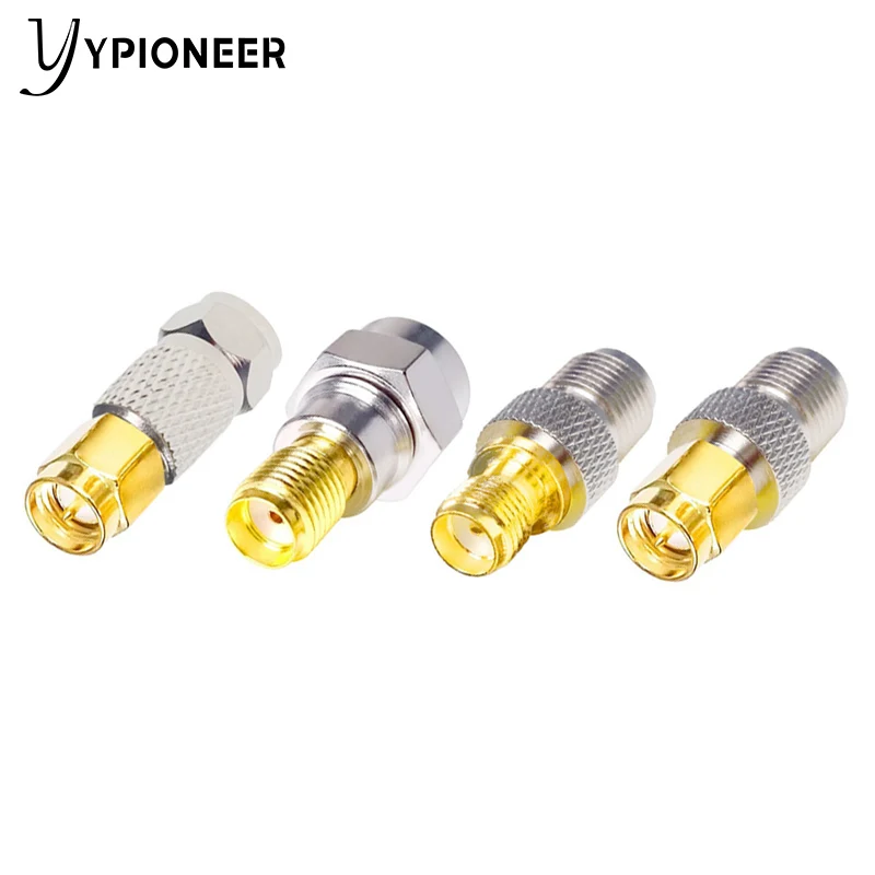 YPioneer C20124-127 النحاس النقي F نوع الذكور الإناث إلى SMA الذكور موصل سالب RF محوري اقناع محول مطلية بالذهب