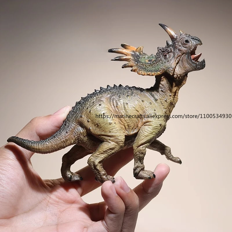 

Realistic Styracosaurus Animal Model Dinosaur Figurine Collector's Art Piece Car Dashboard Decor for Dino Lovers